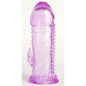 Фиолетовая гелевая насадка с шипами - 13 см. - Toyfa Basic - в Кирове купить с доставкой