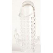 Гелевая прозрачная насадка с 2 отростками - 13 см. - Toyfa Basic - в Кирове купить с доставкой