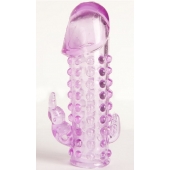 Закрытая фиолетовая насадка с 2 отростками - 13 см. - Toyfa Basic - в Кирове купить с доставкой