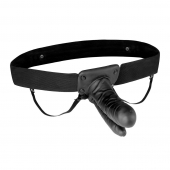 Полый страпон с двумя отростками и вибрацией Unisex Vibrating Hollow Strap-On Double Penetrating Dildo - 17,8 см. - Lux Fetish - купить с доставкой в Кирове