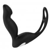 Черный вибромассажер простаты P-PLEASER W ERECTION ENHANCE - Dream Toys - в Кирове купить с доставкой