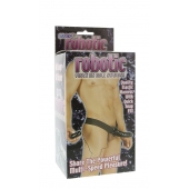 Мужской фаллопротез с вибрацией ROBOTIC MALE STRAP-ON BLACK - 17 см. - Seven Creations - купить с доставкой в Кирове