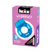 Голубое эрекционное виброкольцо Luxe VIBRO  Кошмар русалки  + презерватив - Luxe - в Кирове купить с доставкой