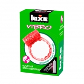 Розовое эрекционное виброкольцо Luxe VIBRO  Поцелуй стриптизёрши  + презерватив - Luxe - в Кирове купить с доставкой