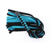 Черно-голубая замшевая плеть с ромбами на ручке - 58 см. - БДСМ Арсенал - купить с доставкой в Кирове