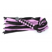 Черно-розовая плеть из замши - 58 см. - БДСМ Арсенал - купить с доставкой в Кирове