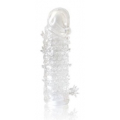 Закрытая прозрачная рельефная насадка Crystal sleeve - 13 см. - Erowoman-Eroman - в Кирове купить с доставкой