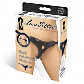 Черные плюшевые трусики для страпона - Lux Fetish - купить с доставкой в Кирове