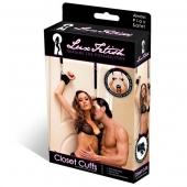 Черные фиксаторы с креплением к двери - Lux Fetish - купить с доставкой в Кирове
