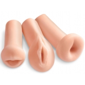 Комплект из 3 мастурбаторов All 3 Holes: вагина, анус, ротик - Pipedream - в Кирове купить с доставкой
