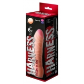 Телесная изогнутая насадка на Harness с коннектором BLACK LINE - 17 см. - LOVETOY (А-Полимер) - купить с доставкой в Кирове