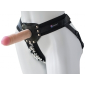 Черный пояс-трусики с насадкой  Гламур Dana  - 15,5 см. - LOVETOY (А-Полимер) - купить с доставкой в Кирове