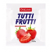 Пробник гель-смазки Tutti-frutti с земляничным вкусом - 4 гр. - Биоритм - купить с доставкой в Кирове