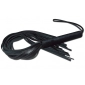 Чёрная кожаная плеть с жесткой ручкой - 63 см. - Sitabella - купить с доставкой в Кирове