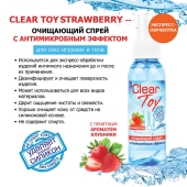 Очищающий спрей для игрушек CLEAR TOY Strawberry - 100 мл. - Биоритм - купить с доставкой в Кирове