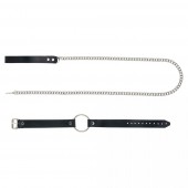 Черный поводок и чокер с кольцом Rada - Rebelts - купить с доставкой в Кирове