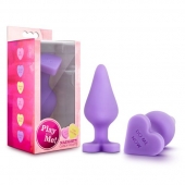 Фиолетовая анальная пробка Naughty Candy Heart Do Me Now - 8,9 см. - Blush Novelties - купить с доставкой в Кирове