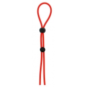 Красное лассо на пенис с двумя бусинами STRETCHY LASSO CAGE - Dream Toys - в Кирове купить с доставкой