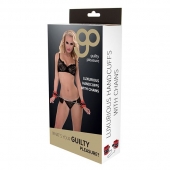 Красно-чёрные наручники на металлической цепочке - Blush Novelties - купить с доставкой в Кирове