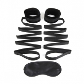 Чёрные манжеты для фиксации на кровати Bondage Bed Strap - Lux Fetish - купить с доставкой в Кирове
