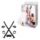 Чёрный набор для фиксации у двери - Lux Fetish - купить с доставкой в Кирове