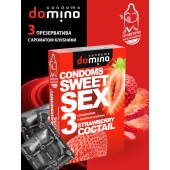 Презервативы для орального секса DOMINO Sweet Sex с ароматом клубничного коктейля  - 3 шт. - Domino - купить с доставкой в Кирове