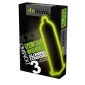 Презервативы DOMINO Neon Green со светящимся в темноте кончиком - 3 шт. - Domino - купить с доставкой в Кирове