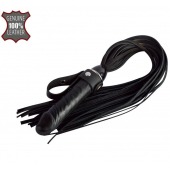 Черная плеть  Ковбой  с ручкой-фаллосом - 55 см. - Sitabella - купить с доставкой в Кирове