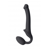 Черный безремневой страпон Silicone Bendable Strap-On S - Strap-on-me - купить с доставкой в Кирове