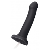 Черный фаллос с имитацией эякуляции Silicon Cum Dildo L - 19,6 см. - Strap-on-me - купить с доставкой в Кирове