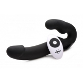 Черный безремневой страпон Urge Silicone Strap On с пультом ДУ - 24 см. - XR Brands - купить с доставкой в Кирове