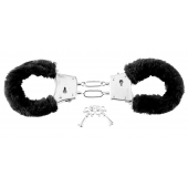 Меховые чёрные наручники Beginner s Furry Cuffs - Pipedream - купить с доставкой в Кирове