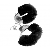 Металлические наручники Furry Love Cuffs с черным мехом - Pipedream - купить с доставкой в Кирове