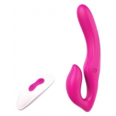 Ярко-розовый безремневой страпон REMOTE DOUBLE DIPPER - 22 см. - Dream Toys - купить с доставкой в Кирове