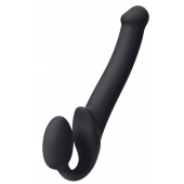 Черный безремневой страпон Silicone Bendable Strap-On M - Strap-on-me - купить с доставкой в Кирове