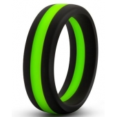 Черно-зеленое эрекционное кольцо Silicone Go Pro Cock Ring - Blush Novelties - в Кирове купить с доставкой