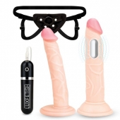 Регулируемые трусики с 2 насадками - 16 и 15 см. - Lux Fetish - купить с доставкой в Кирове