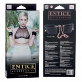 Черные мягкие наручники Entice French Cuffs с цепью - California Exotic Novelties - купить с доставкой в Кирове