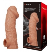 Телесная насадка на фаллос с отверстием для мошонки EXTREME SLEEVE - 17,6 см. - KOKOS - в Кирове купить с доставкой