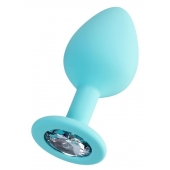 Мятная анальная втулка Brilliant с прозрачным кристаллом - 8 см. - ToyFa - купить с доставкой в Кирове