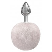 Серебристая анальная пробка с белым пушистым хвостиком Twinkle - Lola Games - купить с доставкой в Кирове