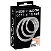 Набор из 3 эрекционных колец под металл Metallic Silicone Cock Ring Set - Orion - в Кирове купить с доставкой