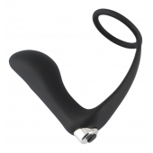 Черное эрекционное кольцо с анальной вибропробкой Vibrating Ring   Plug - Orion - в Кирове купить с доставкой