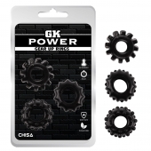 Набор из 3 черных эрекционных колец Gear Up Rings - Chisa - в Кирове купить с доставкой
