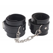 Черные оковы на ноги Obey Me Leather Ankle Cuffs - Chisa - купить с доставкой в Кирове