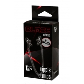 Черные зажимы на соски на цепочке BLAZE DELUXE NIPPLE CLAMPS - Dream Toys - купить с доставкой в Кирове