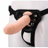 Черные трусики с телесной насадкой STRAP ON REAL DILDO - 21 см. - Dream Toys - купить с доставкой в Кирове