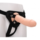 Черные трусики с телесной насадкой STRAP ON REAL DILDO - 21 см. - Dream Toys - купить с доставкой в Кирове