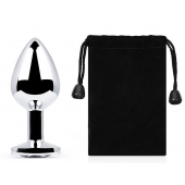 Серебристая анальная пробка с прозрачным стразом - 7,2 см. - Anal Jewelry Plug - купить с доставкой в Кирове