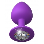Фиолетовая анальная пробка со стразом Her Little Gem Large Plug - 9,5 см. - Pipedream - купить с доставкой в Кирове